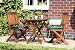 SQUARE WOODEN GARDEN TABLE FURNITURE SET INC 2 CHAIRS