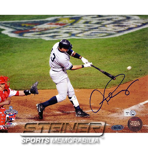 Steiner Sports MLB Alex Rodriguez 2009 WS Game 5 8th Inning Double Away Jersey Horizontal Autographed 8-by-10-Inch Photograph