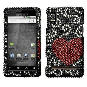 Curve Heart Diamante Crystal Protector Phone Cover for Motorola DROID 2 A955 Verizon Curve Heart Diamante Crystal Protector Phone Cover for Motorola DROID 2 A955 Verizon