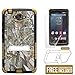 Suitable for Droid Turbo XT1254 Case, High Impact Rugged Tri Shield Protective Hybrid Cover with Built in Kickstand and Clear Screen Protector Film Autumn Camouflage