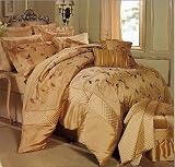 LUXURY 20 PC. SUPER SET BED ENSEMBLE W/ EMBROIDERED FLORAL VINES