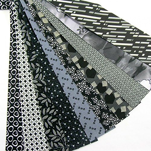 Shades of Gray Jelly Roll 20 Quilt Fabric Strips Grey Black White