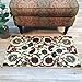 Indoor Doormat Rubber Backed, 18 x 30 inch, Ivory Floral, Non Slip, Kitchen Rugs and Mats