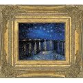 Starlight Over Rhone Framed Art Mini by Vincent Van Gogh - 14.5x16.5"