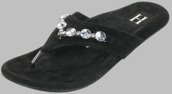Heidi Klum by Papillio Zehensteg ''Duchess'' aus Veloursleder in black mit schmalem Fussbett