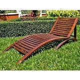 International Caravan Acacia Wood Wave Lounger - Stain - Vf-4132