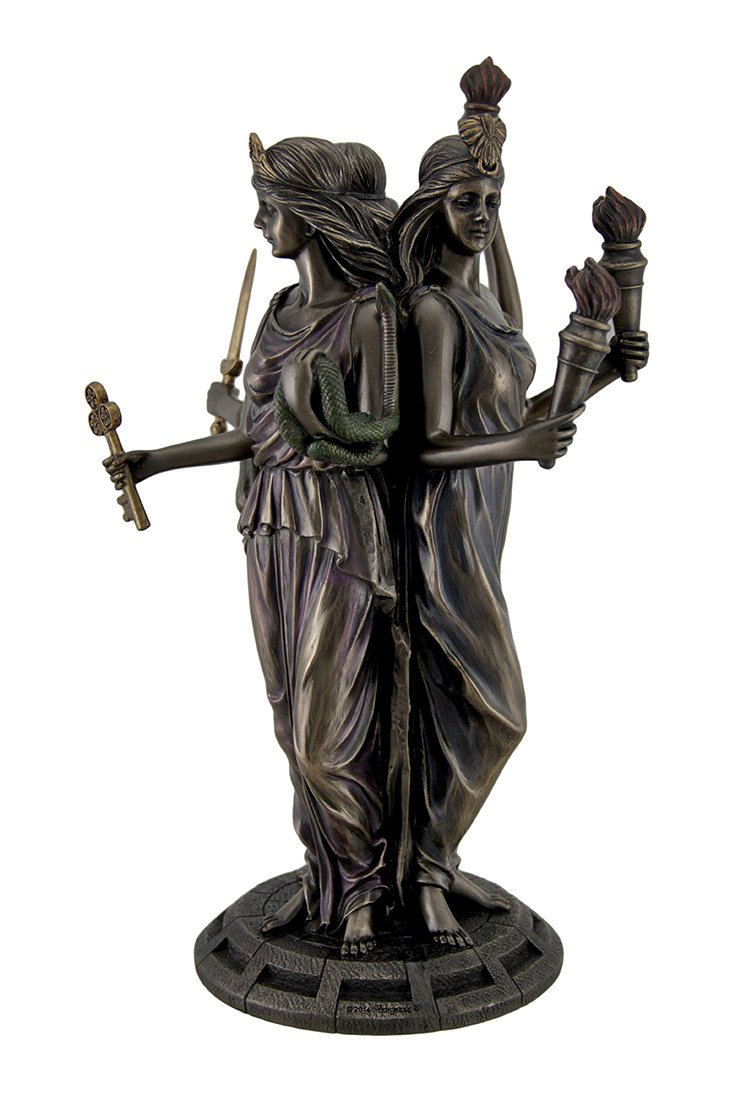Resin Statues Large Bronze Finish Greek Goddess Hecate Triple Goddess