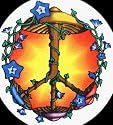 Round Mushroom Peace Sign - Sticker / Decal ('Shroom)