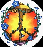Round Mushroom Peace Sign - Sticker / Decal (Shroom)