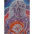 Sarong Pareo Wrap, Yogi in Lotus Position with Chakras Cotton Print - Available in 3 color combinations