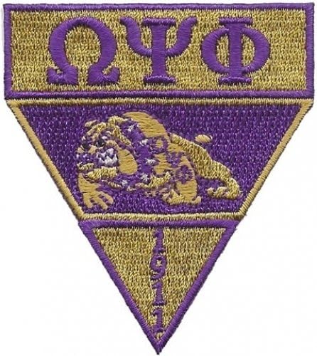 Omega Psi Phi Military Style Iron-On Patch [3" - Purple/Old Gold]