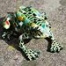 Resin Garden Frog Ornament Multi Coloured Mosaic