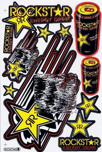 Rockstar Energy Drink Motocross Racing Decal Sticker Sheet
