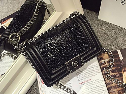 MISASHA Coco Inspired CC05 Multipurpose Black Snake Pithon Leather Le Boy Original Case Bag