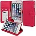 iPhone 6 Plus Case, Abacus24-7 Leather Wallet with Flip Cover and Stand, Pink