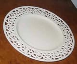 Cream Lace Dessert Plate