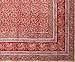 Vegetable Dye Block Print Red Tablecloth Floral Table Linen for Dining and Kitchen (Red Beige, 60 x 90 inches)