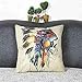 Wkae® Decorative Cotton Linen Square Throw Pillow Case Cushion Cover Throw Pillow Shell Pillowcase for Sofa Indian Totem Skull Head Pattern
