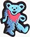 Grateful Dead - Light Blue Jerry Bear with Hot Pink Necklace - Embroidered Iron On or Sew On Patch