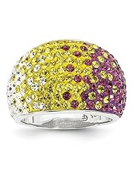 Sterling Silver Swarovski Elements Minneapolis Spirit Domed Ring