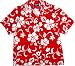 Classic Hibiscus Ladies Hawaiian Aloha Shirt in Red