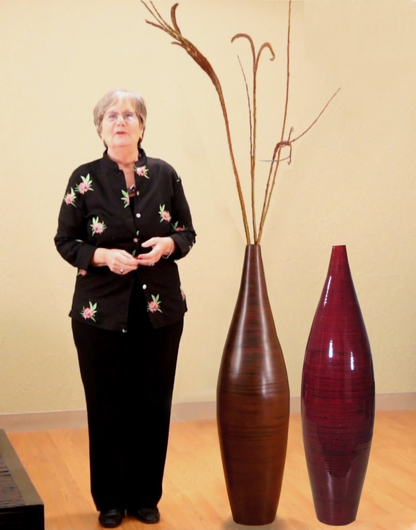 41 in. Ellipse Tall Vase and Fantail Willow Decorative Vases Great buy