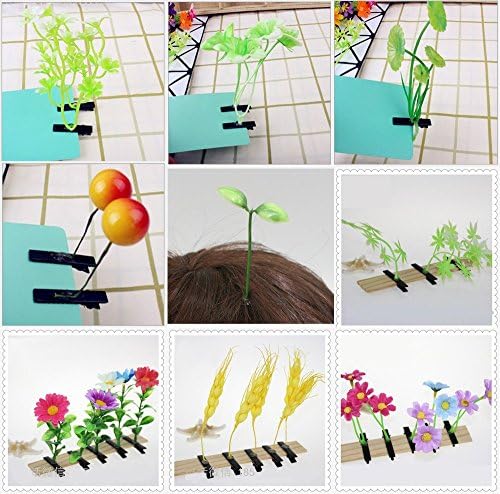 Acmegown Plants Flower Fruit Hairpins Hair Clips Cute Fashion Cosplay Gifts Hair Styling Accessories 5pcs (Green Bean sprouts)