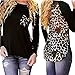 hqclothingbox Fashion Women's Sexy Crewneck Leopard Long Sleeve T-shirts Tops