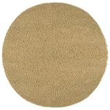 Hand Tufted Beige Wool Round Shag Rug