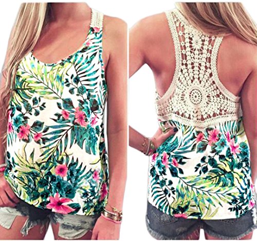 Tenworld Women 2016 New Arrival Lace Vest Top Sleeveless Blouse Casual Tank T-Shirt