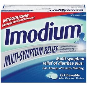 Imodium Multi-Symptom Relief of Diarrhea, Mint, 42-Count Chewable Tablets