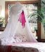 White & Red Chiffon Furbelow Princess Bed Canopy By Sid