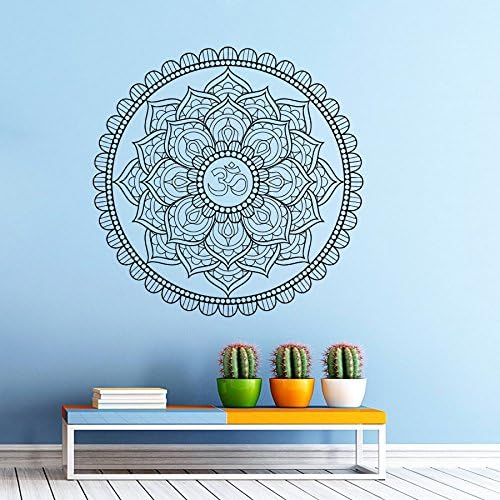 Wall Decal Vinyl Sticker Decals Art Home Decor Murals Decal Mandala Ornament Indian Geometric Moroccan Pattern Yoga Namaste Flower Lotus Flower Buddha Om Ganesh Bathroom Bedroom Dorm Decals AN23