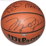 Michael Jordan, Larry Bird and Magic Johnson Autographed Wilson Jet Basketball