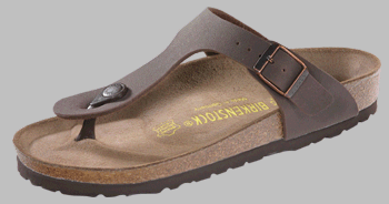Birkenstock Zehensteg ''Gizeh'' aus Birko-Flor in mocca mit schmalem Fussbett