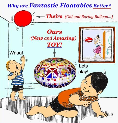Fantastic Floatables Levitating Red Star 19 inch Flying Floating Anti-Gravity Toy HOVERS in MID-AIR - Interactive & Educational String-Less Pet Balloon for Kids & Adult Indoor Events