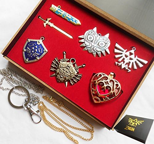 Gooband® Legend of Zelda Weapon Skyward Sword Shield Necklace and Keychain set of 6pcs H