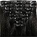 Standard Weft 24 Inch 120g Jet Black Clip in 100% Real Remy Human Hair Extensions 8 Pieces 18 Clips