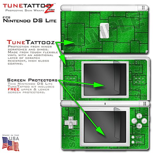 Nintendo DS Lite Aluminum Panels Green Tune Tattoo Skin Kit by TuneTattoozTM