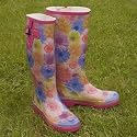 Ladies FLORAL PRINT Funky Fashion Festival Wellies WF34
