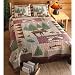 Lodge Cabin Moose Pine Tree Full Queen Quilt Set
