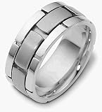 Stylish 9mm Platinum Comfort Fit Wedding Band Ring