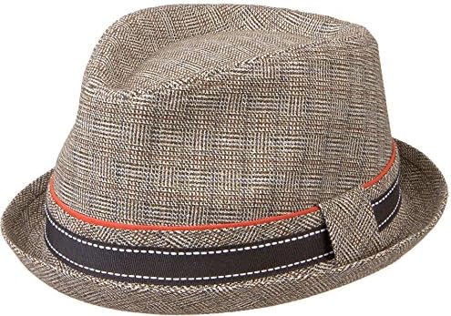 Natural fabrick look porkpie hat Size M