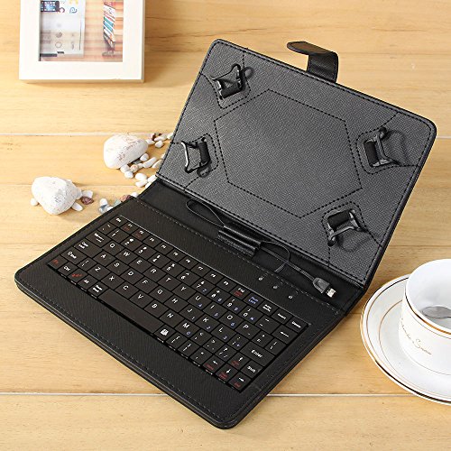 Buy Masione™ 7 Tablet Stand with USB Keyboard Faux Leather Carrying