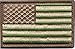 Woodland Multicam Green/Tan US Flag Patch with Hook/Loop Backing