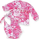 Doll Clothes Pink Hawaiian Doll Bathing Suit & Cover Up, Fits 18