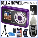 Bell and Howell 2V5 12 Megapixel 2view Digital Camera in Purple + 8GB Accessory Kit