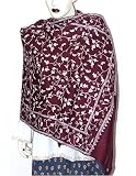 Wraps Stoles with Wool Embroidery Womens Outerwear India 80 x 27 (esrf002)