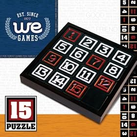 15 Number Puzzle Wood 8"" WEX49-9608