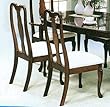 Set of 2 Cherry Finish Queen Anne Style Dining Chairs